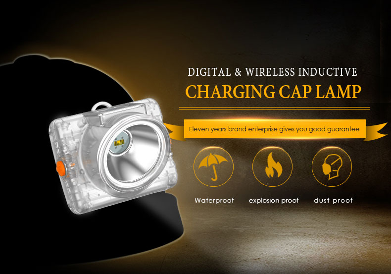 led cordless inductive charging safety miners lamp