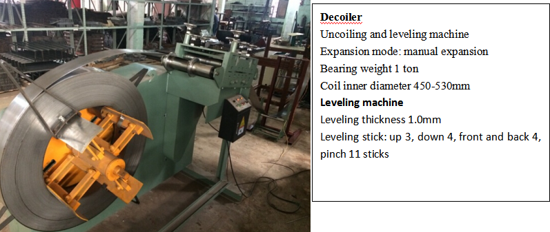 decoiler with leveling machine