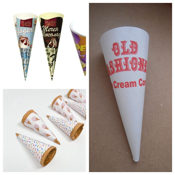 Ice cream cone sleeves paper
