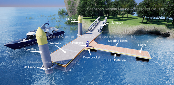 White Dock Piling Caps Anti Corrosion For Floating Pontoon 0