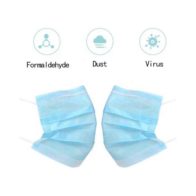 Three Layers 3 Ply Disposable Face Mask Sterility Anti Pollution Dust Mask