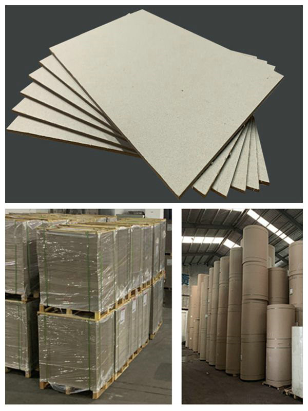 Recycled Laminated Board Paper Gray 1.8mm 2mm Thick Grey Cardboard sheets