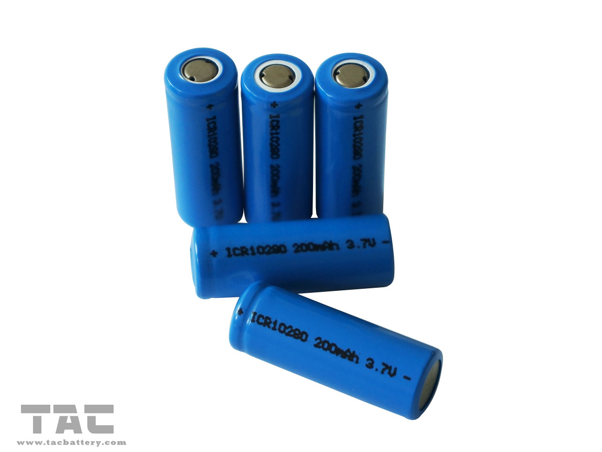 3.7V Lithium ion Cylindrical Battery ICR10280 200mAh