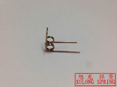  0.8mm wire yellow zinc plated small torsion spring made by xulong spring