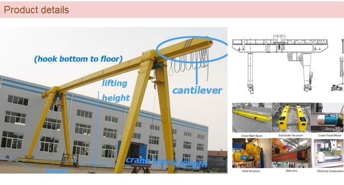 100 Ton A Frame Single Beam Gantry Crane With Strong Winch For Warehouse / Railway
