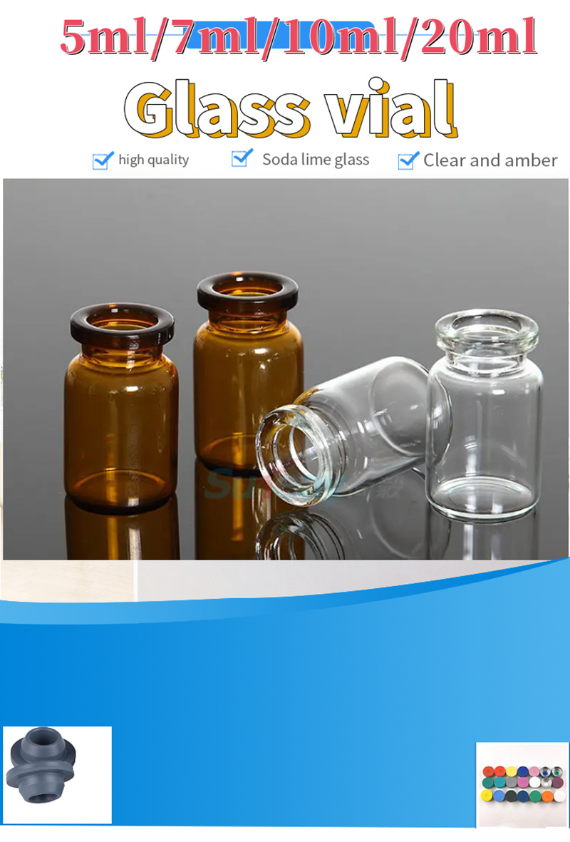 7ml 10ml Clear Amber Low Borosilicate Tubular Glass Vial Bottle for Pharmaceutical Injection Packaging