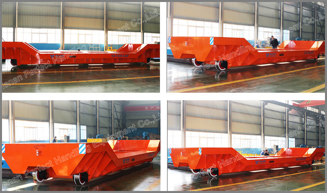 Bay to Bay Painting Room Transporter 50 Ton Rail Transfer Cart in Workshop