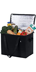 VENO Premium Insulated Grocery Bags, black grocery bags, insulated bag, insulated food delivery bag