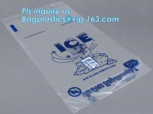 China ECO FRIENDLY ICE PACK BAGS, ECO GREEN PACKAGING, BIO ICE BAG, disposable drawstring top crystal clear ice plastic bag, on sale 