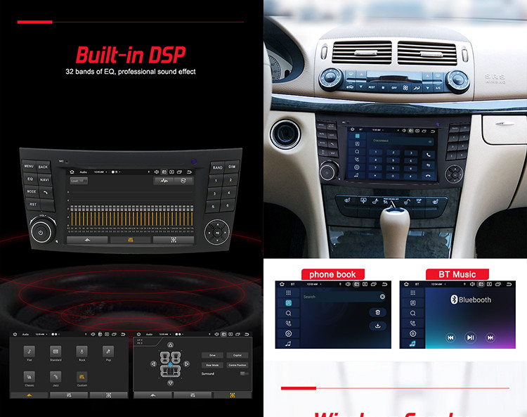 4G DSP RGB OEM Car Radio , Deckless Car Audio For Mercedes Benz W211​