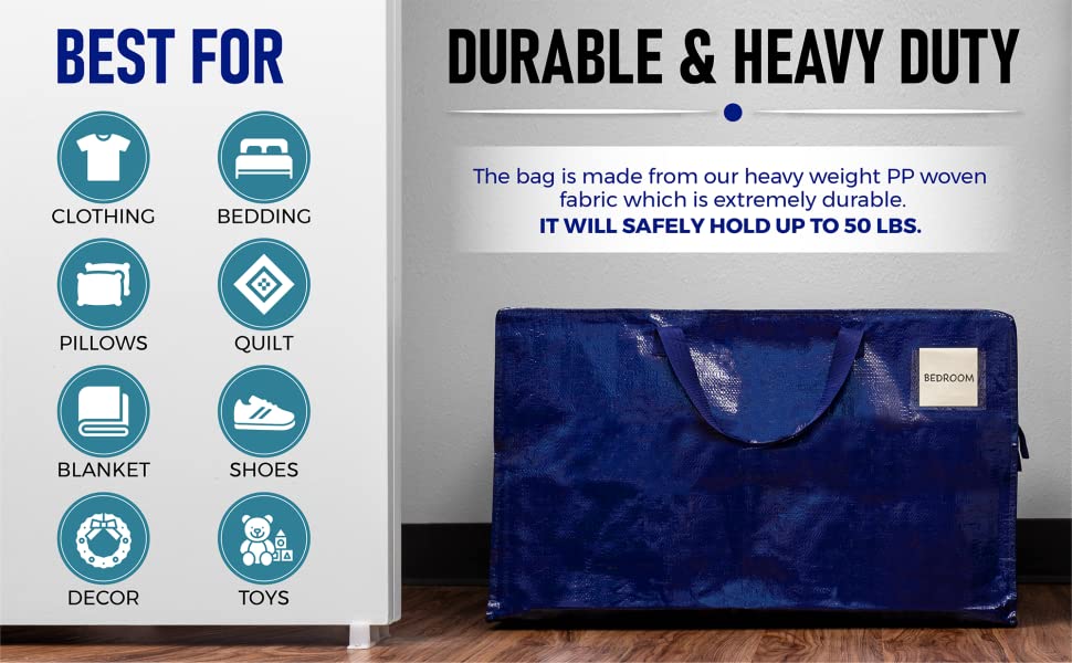 VENO storage tote are durable and heavy duty, best for clothing, bedding, toys, decor, blanket