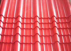 China Les feuilles ondulées galvanisées de toiture, rouge ont pré peint la tôle d'acier ondulée on sale 