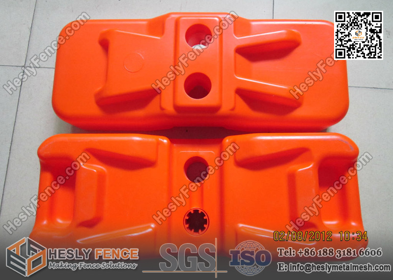 orange color temporary fencing plastic feet