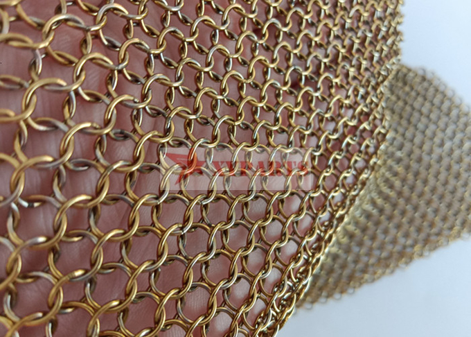 Brass Copper 7mm Stainless Steel Chain Mail Ring Mesh Curtain With Welded Type 1
