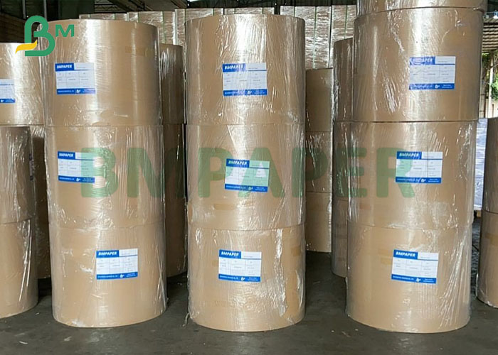 Durable 70gsm Semi Extensible Brown Cement Craft Paper Jumbo Rolls 112cm Width