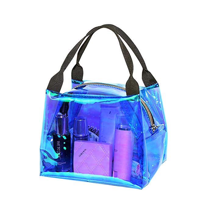 Amazon Hot Sale shiny holographic laser plastic pvc handbags