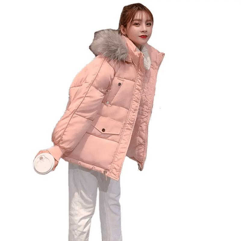 Wholesale Customize Thick Trendy Puffer Women&prime;s Down Coat Winter Solid Long Sleeve Zipper Down Coat for Women