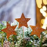 Weathering Steel Outdoor Christmas Tree Star Decoration Product For Home Garden