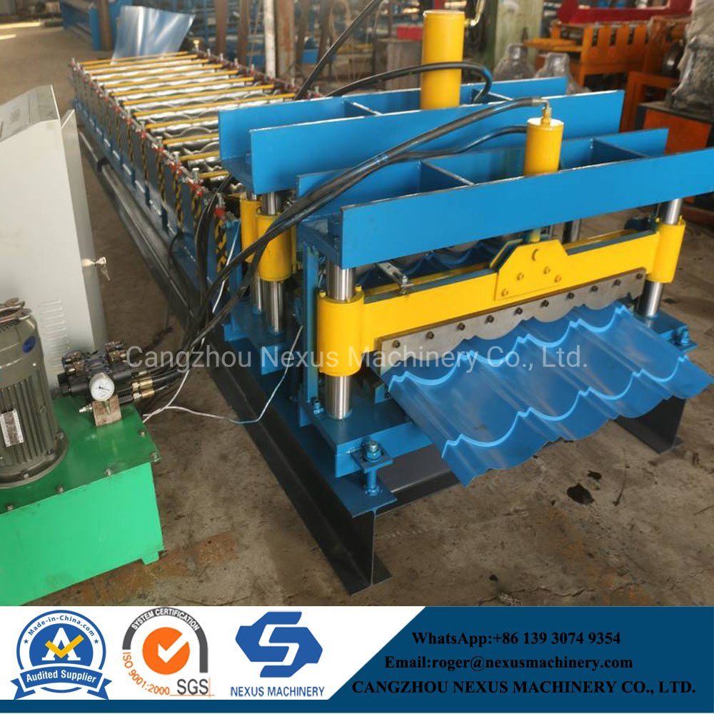 Step Tile Roof Forming Machine Metal Glazed Tiles Sheet Making Machine with 5.5 Kw Motor Power
