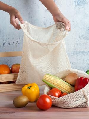produce fruit vegetable reusable cotton natural bag