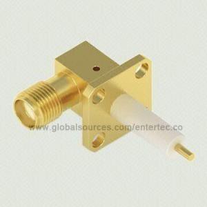 China Reverse SMA Connector with Female SMA R/A Jack and 4-hole Panel Square Flange for Panel Mount on sale 