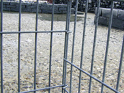 Two welded gabion panels are connected by the hooks which is designed in advance.