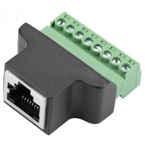 China RJ45 Female Jack 8P8C to 8 Pin Screw Terminal Block Adapter for CCTV Vedio Solution on sale 