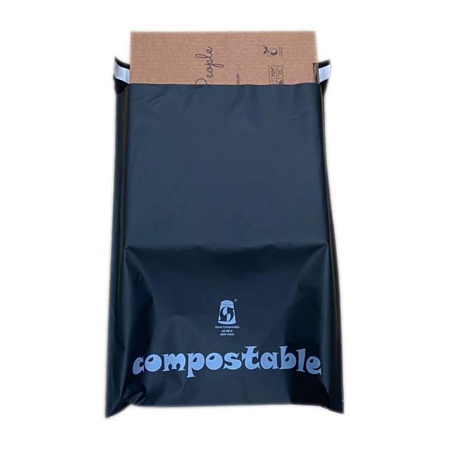custom cornstarch eco friendly compostable biodegradable non plastic poly mailers mailing bags with logo