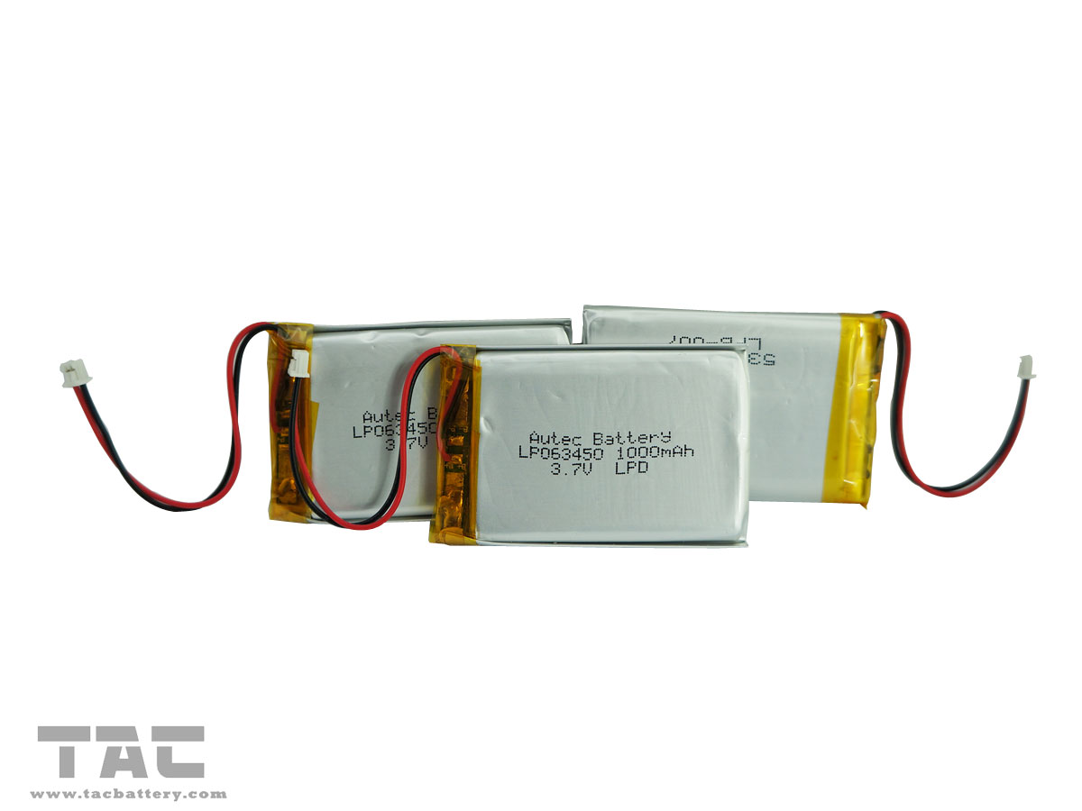 Rechargeable LP063465 3.7V 1300mAh Polymer Lithium Ion Battery with high capacity
