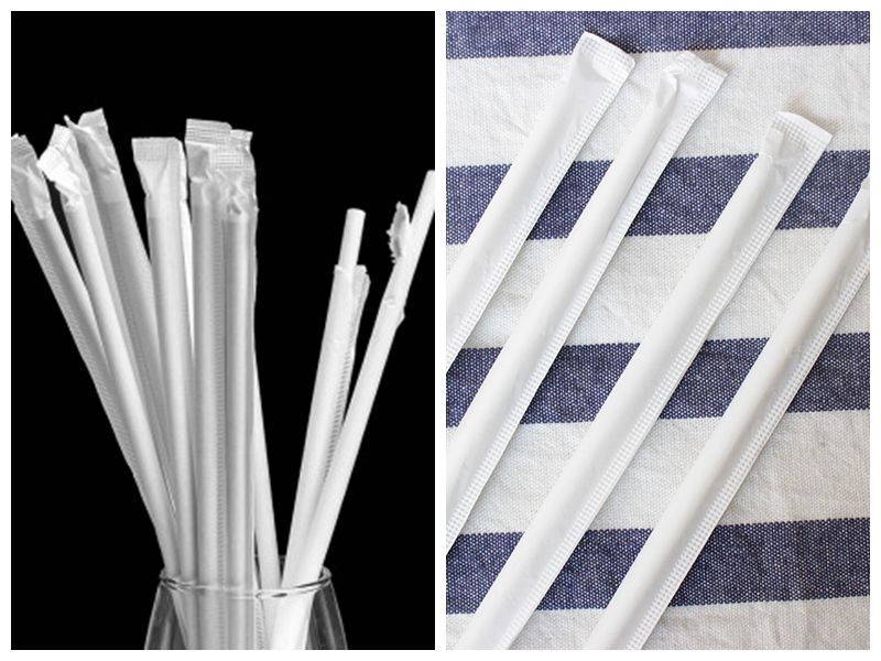 White Eco-Friendly Degradable Packaging Straw Wrapping Paper For Straws 24g