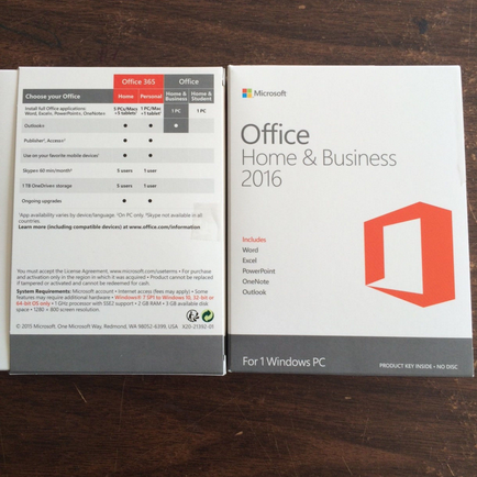 microsoft home and office 2016