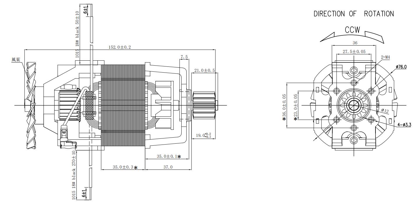 KG-7635 ac motor electric motor no load speed 26000rpm 350-500w110-220v for blender motor