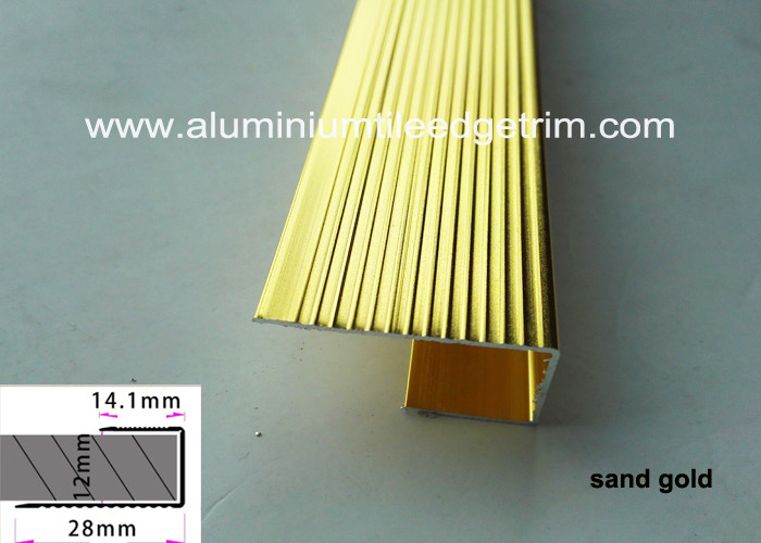 sand gold aluminium stair tread nosing 12 mm depth