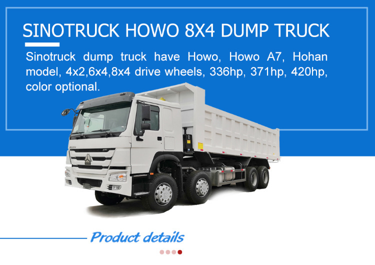 Sinotruk HOWO 8X4 371HP 380HP Heavy Duty Tipper Dump Truck for Sale