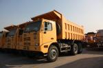 Yellow Mining Dump Truck / 10 Wheeler Dump Truck With Steel Cargo Box