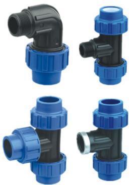 Plastic PP Polypropylene Tee Elbow Coupling Tube Compression Pipe Fittings