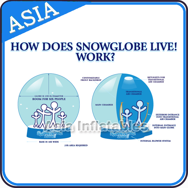 Take Photo Inflatable Snow Globe/Transparent Air Balloon for Christmas Showing/Big Inflatable Snow Globe for Photo Show