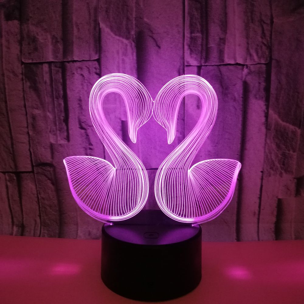 Little Swan custom brand picture 3D Creative Vision Night Light Stereo Table Lamp Hot Desktop Creative 3D Table Lamp