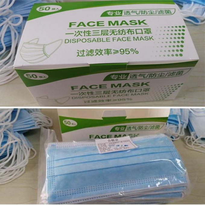 3 Layers Disposable Non-Woven Surgery Face Mask CE FDA Certificaed