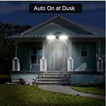 Dusk to dawn outdoor lighting solar powered wireless landscape light auto on at night