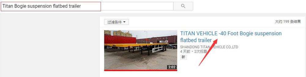TITAN VEHICLE - 40 foot flat bed double axle trailer bogie suspension semi flatbed trailer