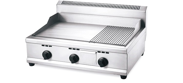 Hot sale commercial stainless steel gas chicken half grill and half griddle machine