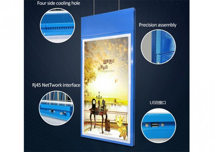 43" 49" Double Sided LCD Display , Hanging LCD Window Display Super Flat Enclosure