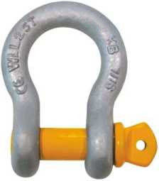 KB 7/16" Type WLL 2.7 Tonne Safety Bow Shackle Galvanized Steel 0