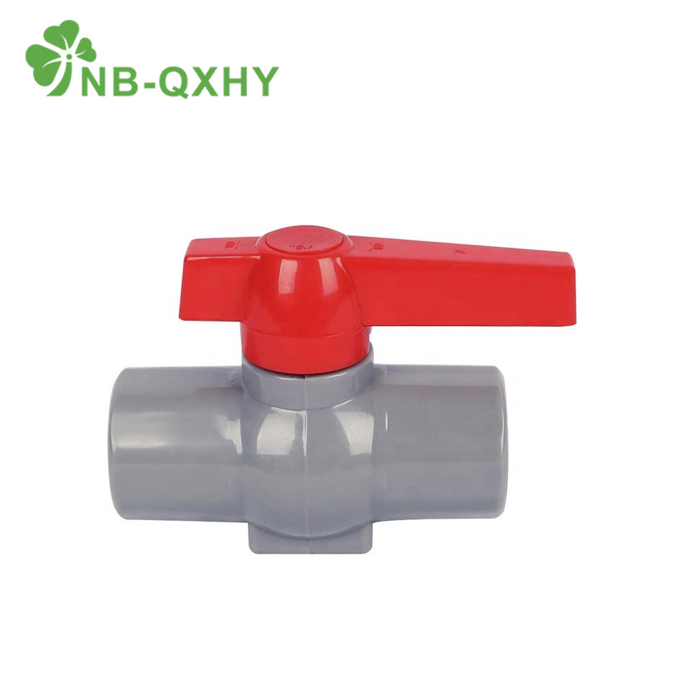 Plastic UPVC PVC Red Long Handle Octagonal Ball Valve with Base