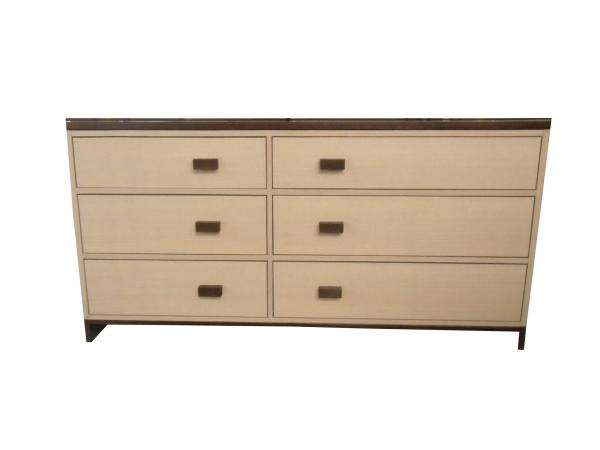 White Painted Six Drawer Dresser Chest Hospitality Stand Up