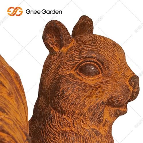 Cast Iron Garden Ornaments GN-GD-215 Squirrel Family Indoor Outdoor Metal Sculpture