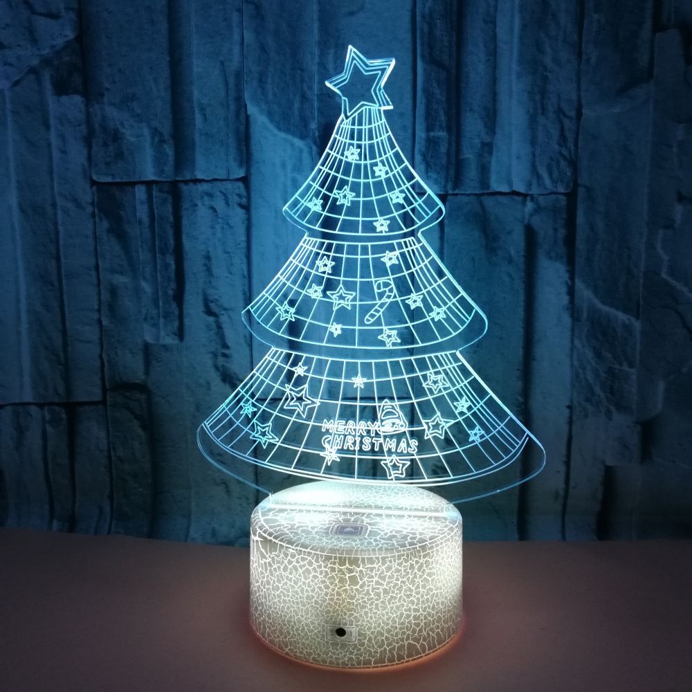 Christmas day tree child gift 3D night light colorful LED visual atmosphere table lamp