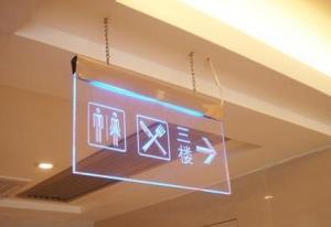 China Hanging Clear acrylic led emergency exit guiding sign board on sale 