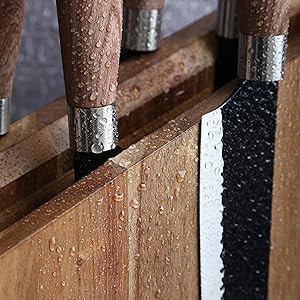 Resafy Magnetic Knife Wooden Block Holder Rack Magnetic Stands Strong Enhanced Magnets Kinves Strip